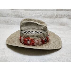 Cowboy Hat Dorfman Pacific RN #31905 Oakland USA R.O.C. Sz L 7 3/8 Feather Band